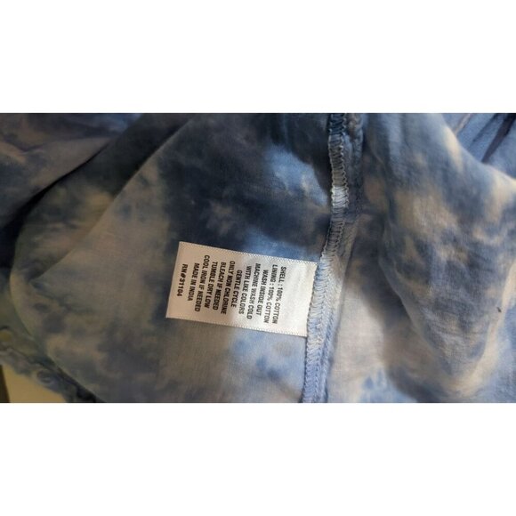 Crown & Ivy Blue & White Tie-Dye Sleeveless Top 1X  With Eyelet Design 100% Cott - Picture 9 of 10